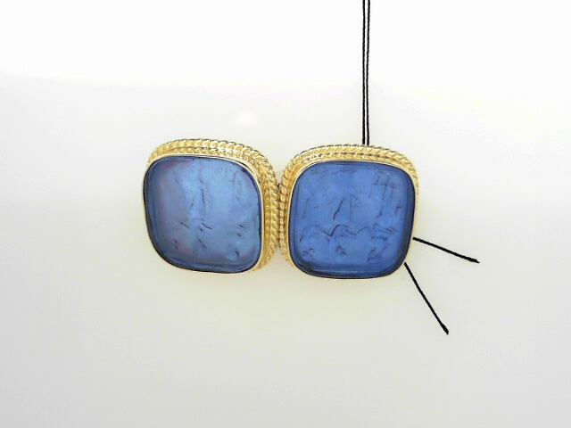 14K YG EARRINGS VENETIAN GLASS ON MOP - RAYMOND MAZZA
BLUINO - GREE