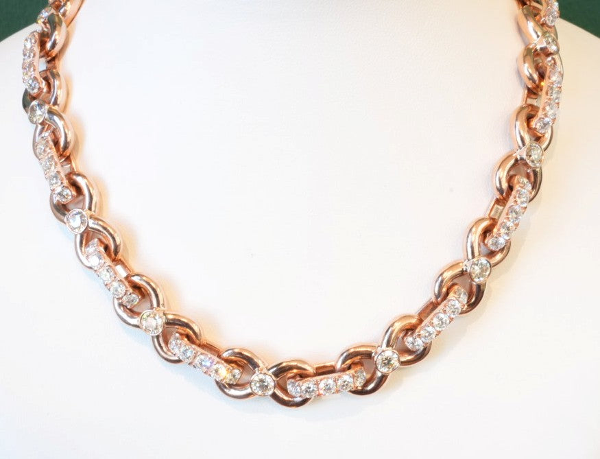 LADIES 14K RG NECKLACE 24" 31.5CTW 193GRM
105 X .20CT
20 X .50CT
C