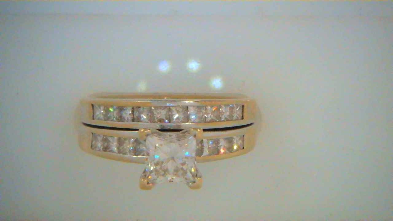 LADIES 14K WG WEDDING SET CENTER PRI 1.10CTW G/SI3 EGL US901316701D 0.