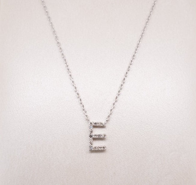 14K WG DIAMOND INITIAL E 0.05CTW