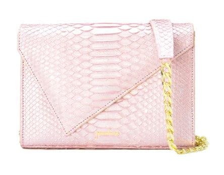 CLIFFHANGER PURSE - PYTHON ROSE