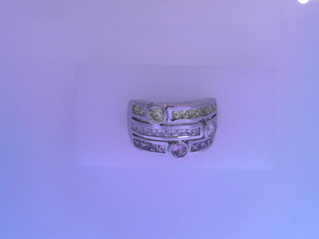 LADIES 10K WG PINK SAPPHIRE MULTI STONE RING