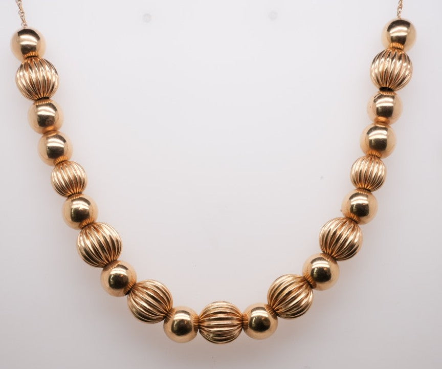 ESTATE 25.5" 14K YG BALL NECKLACE
