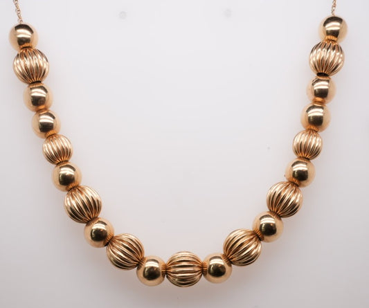 ESTATE 25.5" 14K YG BALL NECKLACE