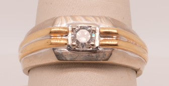 14K TT GENTS DIAMOND BAND APX 0.25CTW