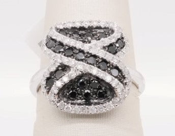 14K WG 1.25 CTW GH, I1-2 BLACK DIAMOND RING