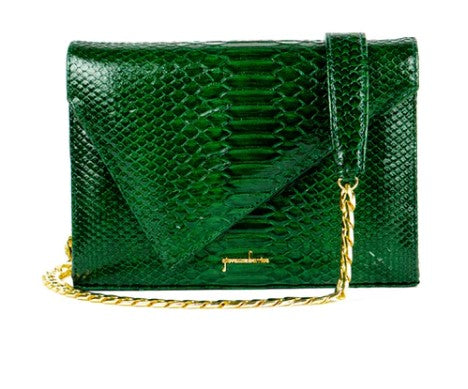 CLIFFHANGER PURSE - PYTHON GREEN