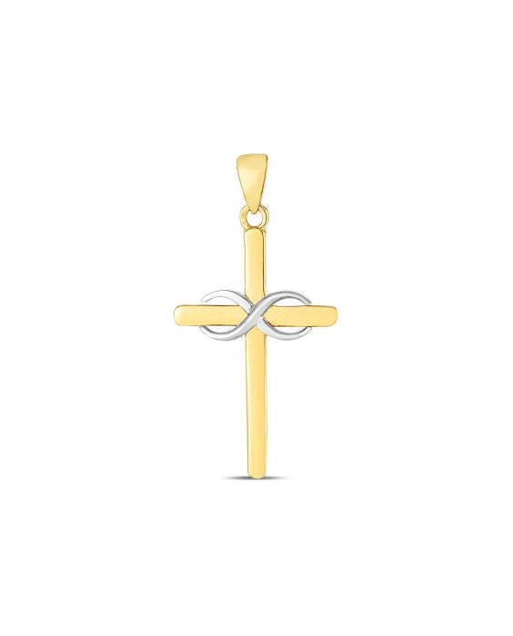 14K TT FANCY CROSS