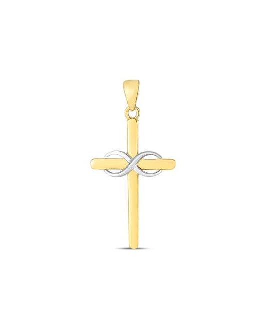 14K TT FANCY CROSS