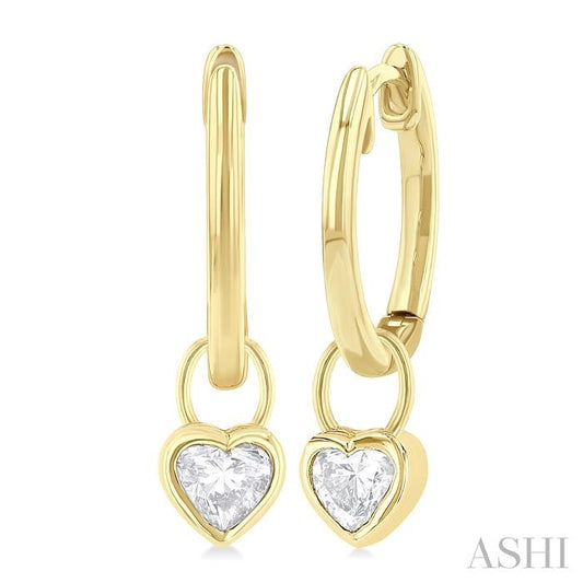 14KY DIA 1/3CT HEART HUGGIE EARRINGS