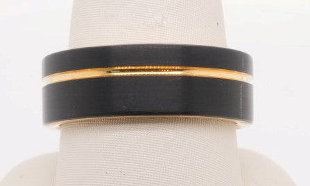 SR81  BLK TUNGSTEM GOLD PVD SIZE 10