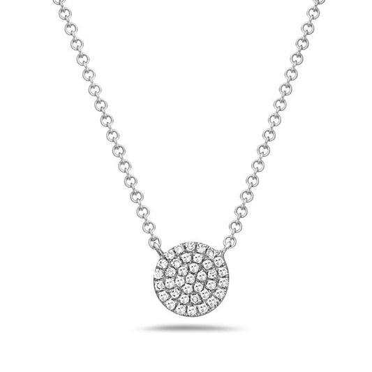 14K WG DIAMOND DISC NECKLACE .20CTW