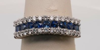 PLATINUM BAND DIAMOND 0.50CTW SAPPHIRE 0.61CTW