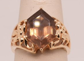 14K YG FANCY CUTSMIKEY TOPAZ RING SIZE 7 ESTATE RING