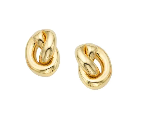 14K YG AMORE LOVE KNOT STUDS