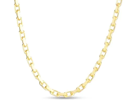 14K YG 18" CULTTURED PEARL 4-4.5MM & PAPERCLIP NECKLACE