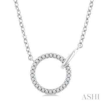 10K WG DIAMOND CIRCLE PENDANT 0.10CTW