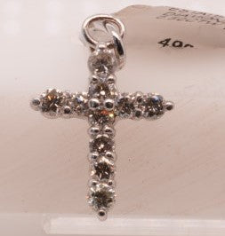 ESTATE  PLATINUM DIAMOND CROSS 0.50CTW 1.2GRM