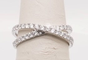 14KW BYPASS ANNIVERSARY BAND 33 RD DIAMONDS 1/2CTW