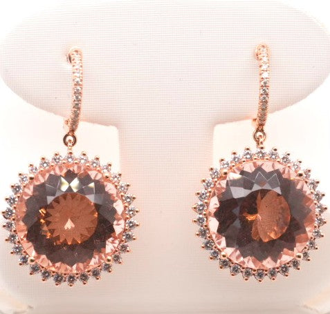 18KR 30.01 CT MORGANITE 1.46 CT DIAMOND EARRINGS