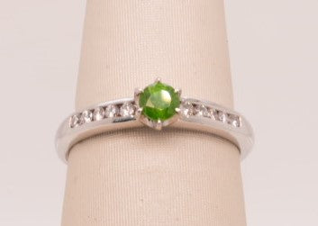 LDS PLAT RING DEMANTOID GAR 0.33CTW DIA 0.15CTW
