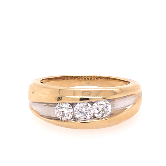 14K YG 0.75 CTW DIAMOND MEN'S BAND