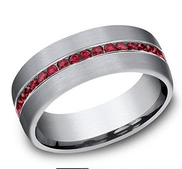GTS GREY TANT 7.5MM RUBY .40CTW WEDDING BAND SIZE 10