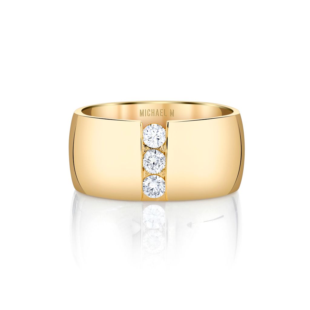 MICHAEL M 14K YELLOW GOLD WIDE FASHION RING 0.30CTW