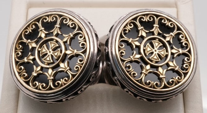 Konstantino Men's Sterling Silver and 18k Gold Filligree Cufflinks