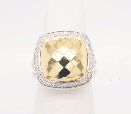 ESTATE DAVID YURMAN SILVER & 18KYG ALBION RING
