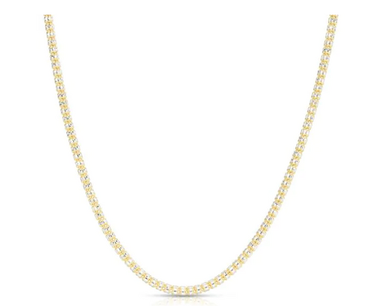 14K YG 3.33MM DIAMOND CUT ICED CHAIN 18"