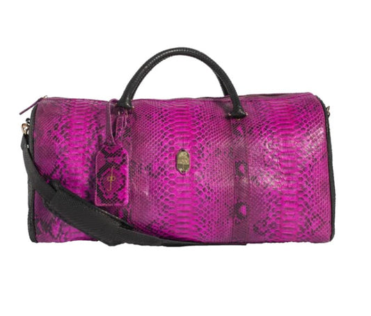 DUFFEL BAG - BLACK & MAGENTA PYTHON