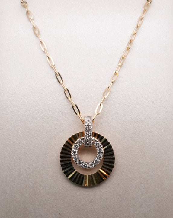 LADIES 14K YG DIAMOND FASHION NECKLACE 0.18CTW