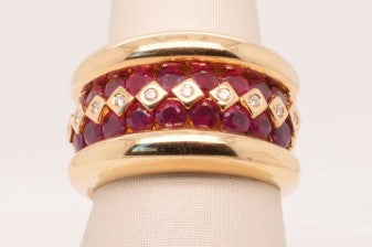 18K YG RUBY & DIAMOND BAND
