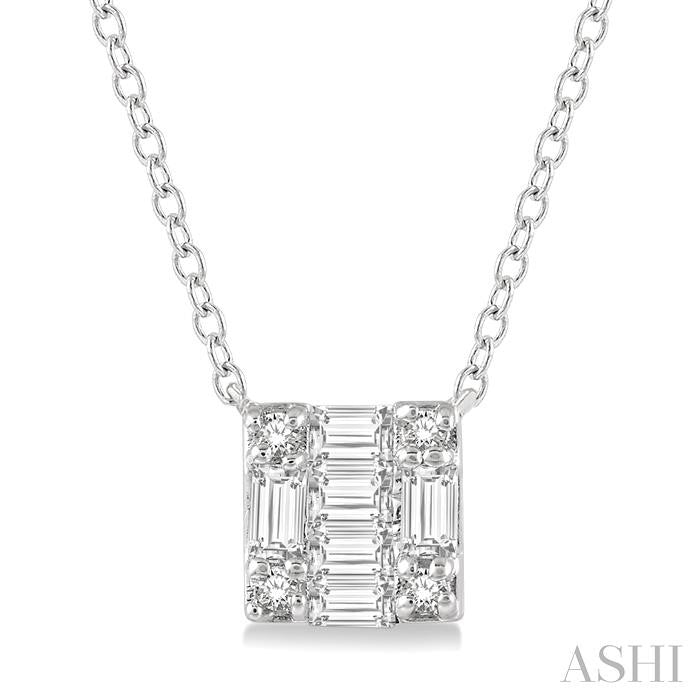14K WG DIAMOND FUSION PETITE PENDANT 0.12CTW