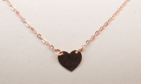 14K ROSE GOLD HEART NECKLACE 18"