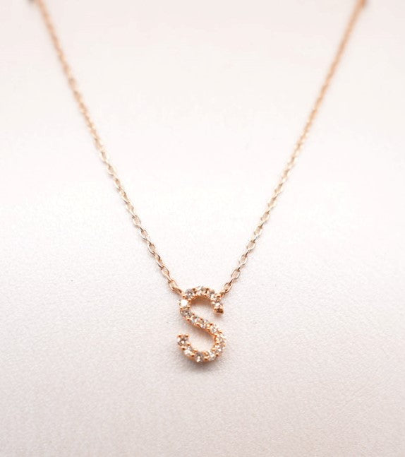 14K YG DIAMOND INITIAL S 0.05CTW