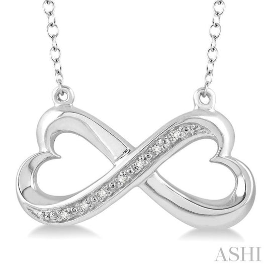 SILVER .03CTW INFINITY/HEART NECKLACE