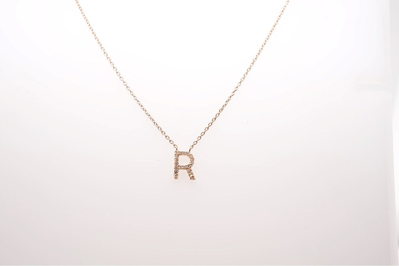 14K YG DIAMOND INITIAL R 0.05CTW