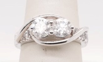 14K WG 2.0 CTW DIAMOND 1.12 CT CENTER TWIST ENGAGEMENT RING