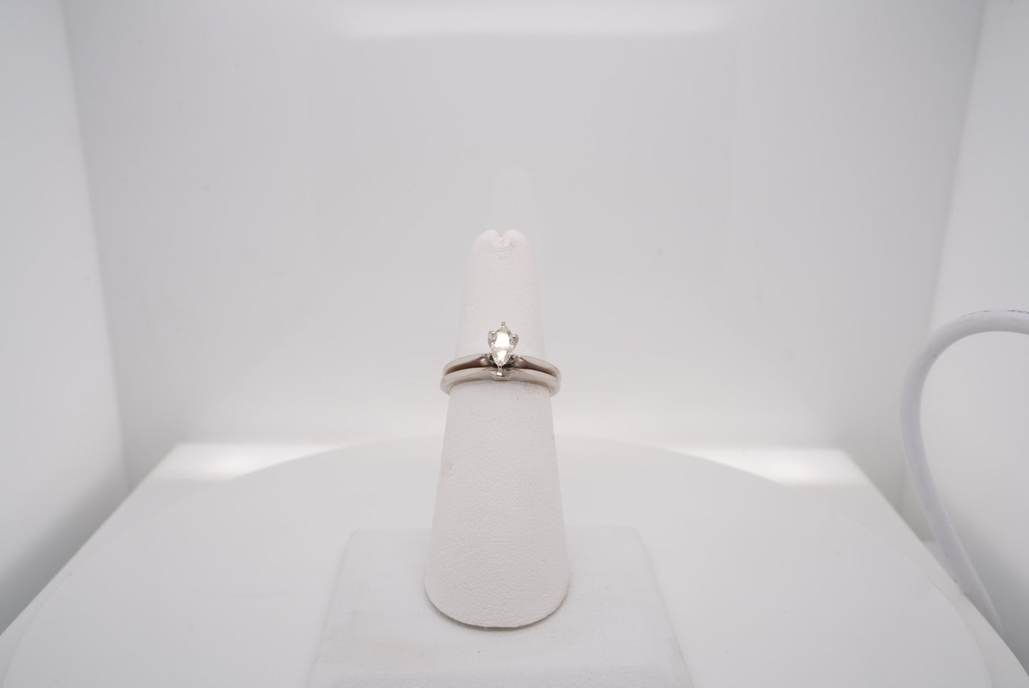 14K WG ER MARQUISE SOLITAIRE  APX 0.35CTW SI1/H WITH BAND