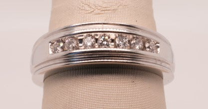 14K WG MENS BAND ROUND DIAMOND APX 0.25CTW