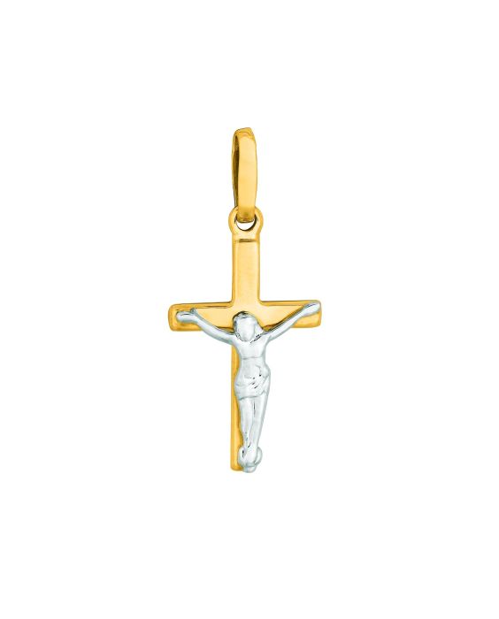 14K TT SQUARE TUBE CRUCIFIX
