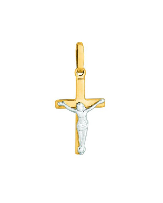 14K TT SQUARE TUBE CRUCIFIX