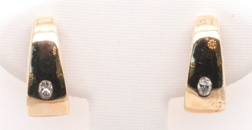 LDS 14KYG DIAMOND LEVER BACK EARRINGS