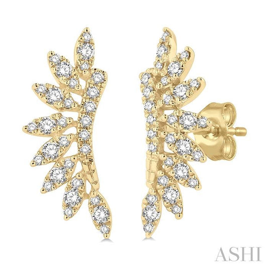 14K YG PETITE MARQUISE SHAPE EARRINGS 0.30CTW