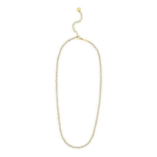 14K YG BEADED PEARL NECKLACE 18"
