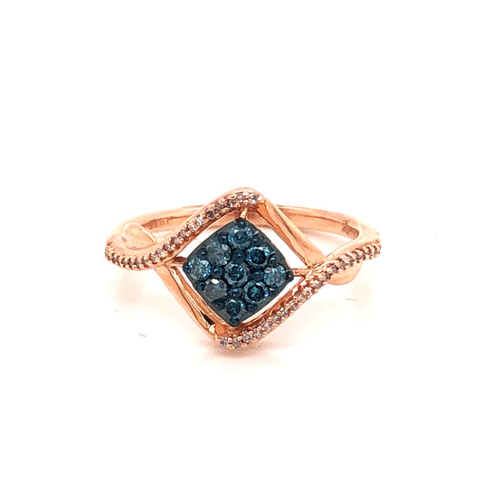 10K RG 0.33 CTW  BLUE DIAMOND RING