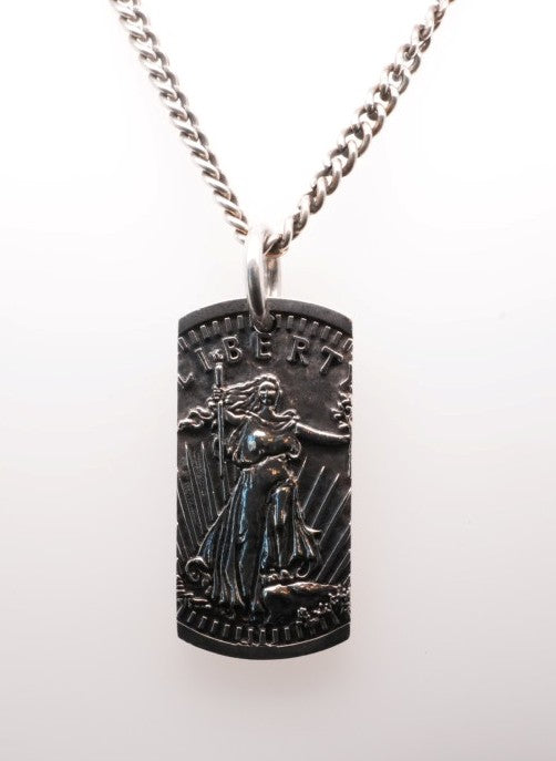 925 KING BABY LIBERTY DOG TAG PENDANT 24 IN.