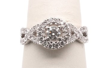 14K WG 1.0 CTW H/I1 0.25 CT ROUND CENTER STONE